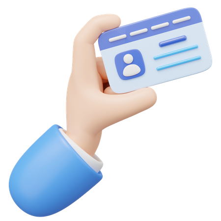 Hand Holding Id Card  3D Icon