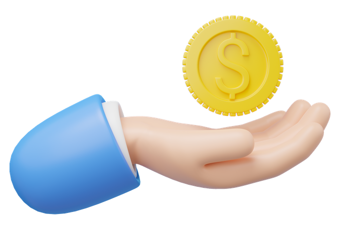 Hand Holding Money  3D Icon