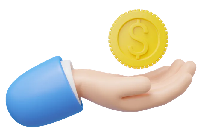 Hand Holding Money  3D Icon