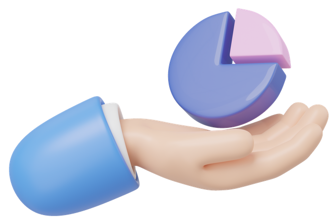 Hand Holding Pie Chart  3D Icon