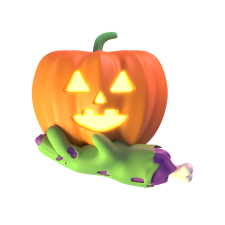 Hand Holding Pumpkin  3D Icon