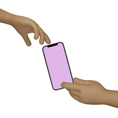 Hand Holding Smartphone for advertising  3D Illustration