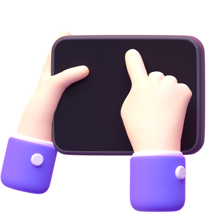 Hand Holding Tablet  3D Icon