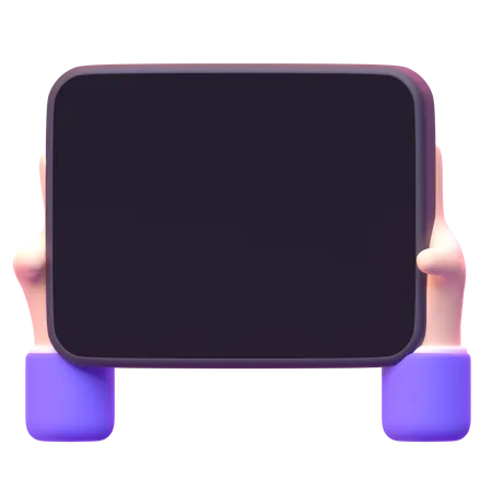 Hand Holding Tablet  3D Icon