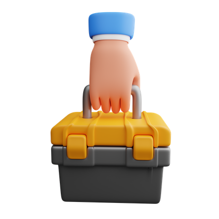 Hand holding tool box  3D Icon