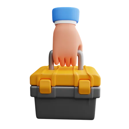 Hand holding tool box  3D Icon