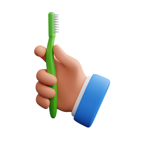 Hand Holding Toothbrush  3D Icon