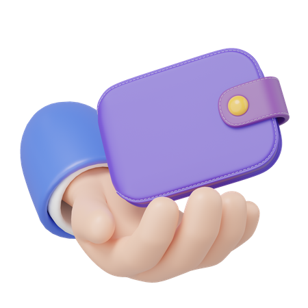 Hand Holding Wallet  3D Icon