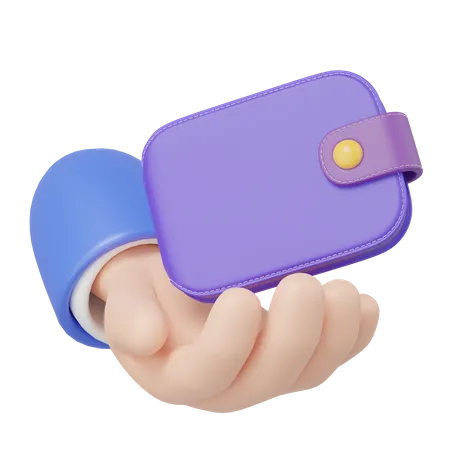 Hand Holding Wallet  3D Icon