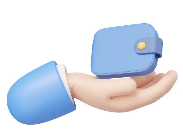 Hand Holding Wallet  3D Icon