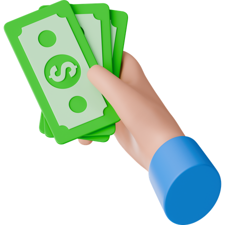 Hand Paying Cash  3D Icon