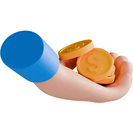 Hand Paying Coin  3D Icon