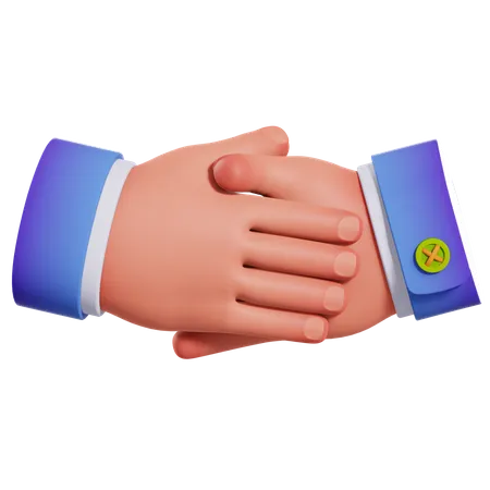 Hand Shake Gesture  3D Illustration