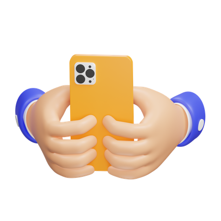 Hand Using Phone  3D Icon