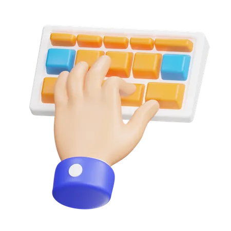 Hand With Keyboard  3D Icon