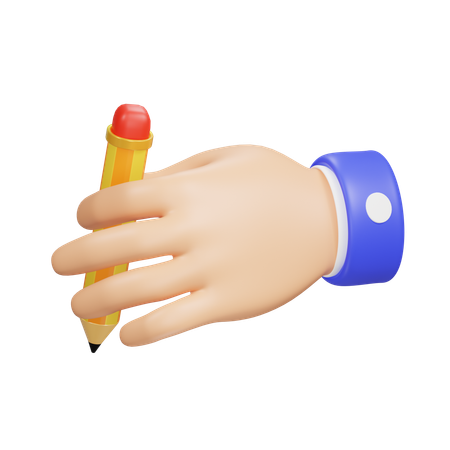 Hand With Pencil  3D Icon