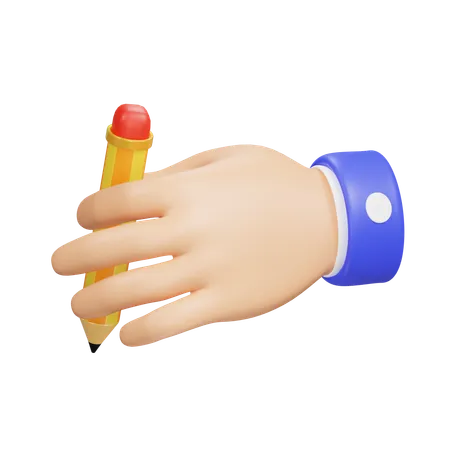 Hand With Pencil  3D Icon