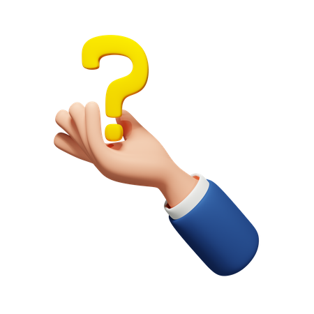 Hand With Question Mark  3D Icon