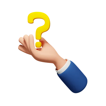 Hand With Question Mark  3D Icon