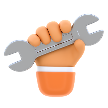 Hand With Wrench  3D Icon