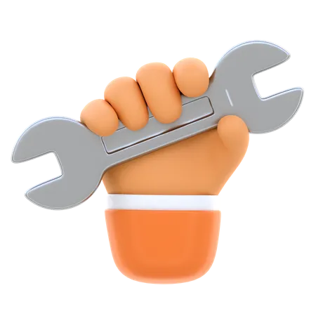 Hand With Wrench  3D Icon