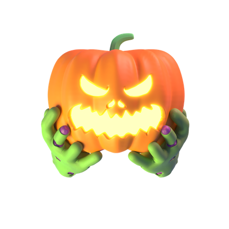 Hands Holding Pumpkin  3D Icon