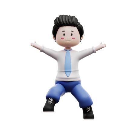 Happy Boy Student  3D Illustration