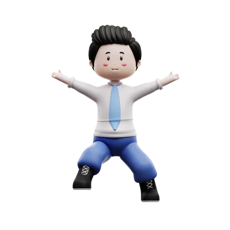 Happy Boy Student  3D Illustration