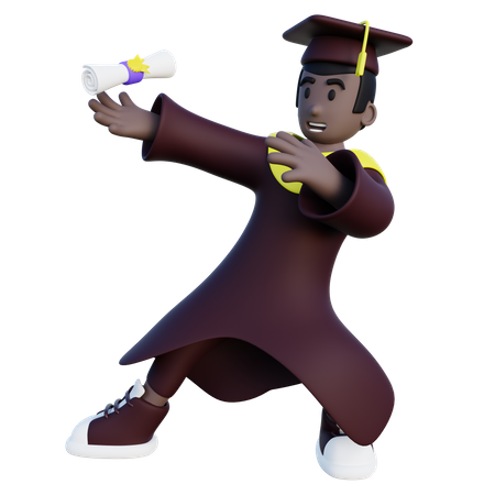 Happy graduated student  3D Illustration