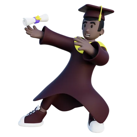 Happy graduated student  3D Illustration