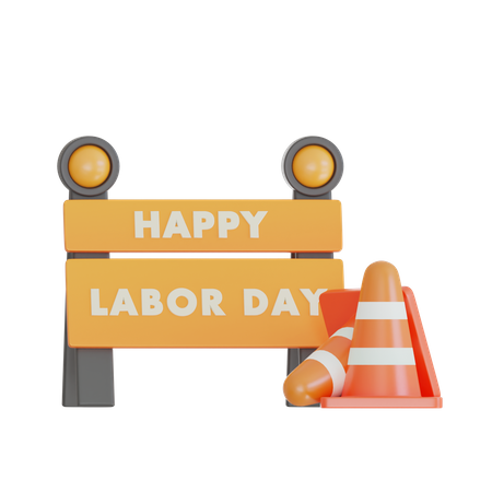 Happy Labor Day Sign  3D Icon