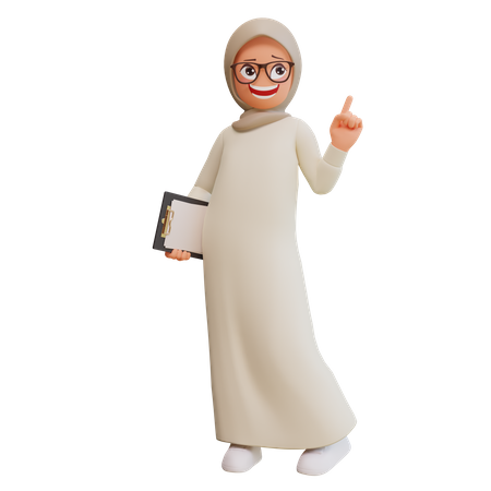 Happy Muslim Woman Posing  3D Illustration