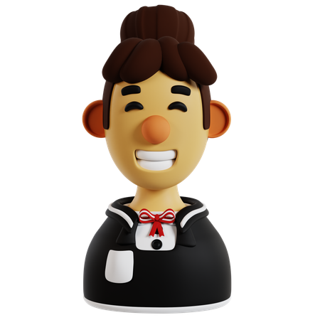 Happy Student Avatar  3D Icon