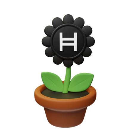 Hbar Krypto Blumentopf  3D Icon