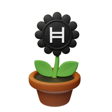 Hbar Krypto Blumentopf  3D Icon