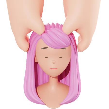 Head Massage  3D Illustration