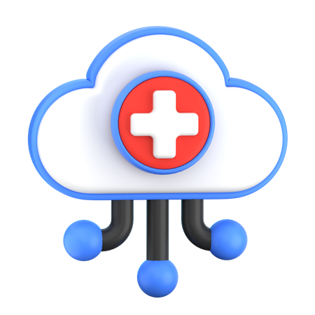 Health Data Cloud  3D Icon