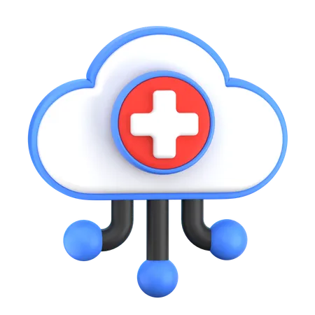 Health Data Cloud  3D Icon