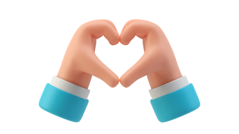 Heart hand gesture  3D Illustration