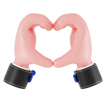 Heart Hand Gesture  3D Icon