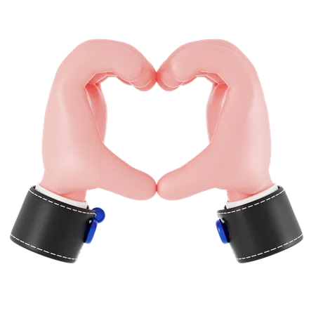 Heart Hand Gesture  3D Icon