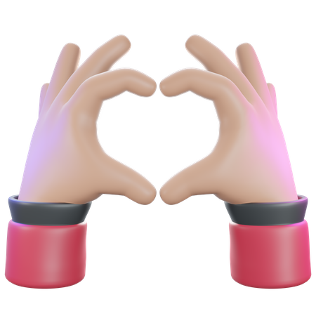 Heart hand gesture  3D Illustration