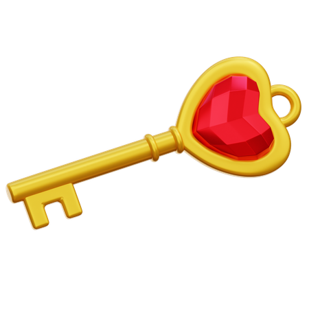 Heart Key  3D Icon