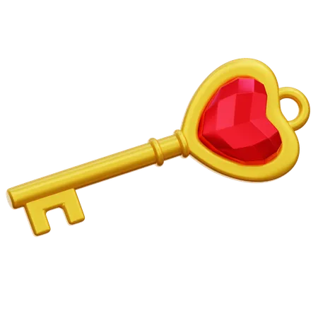 Heart Key  3D Icon