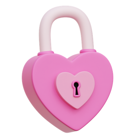 Heart Padlock  3D Icon