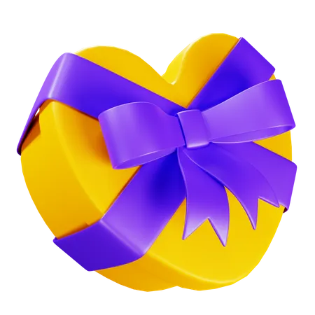 Heart Shaped Gift Box  3D Icon