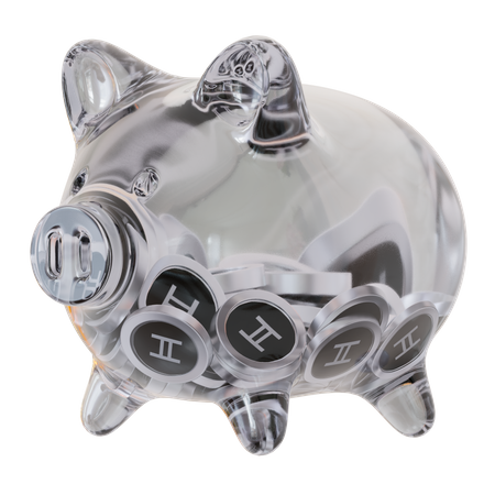 Hedera (HBAR) Sparschwein aus klarem Glas  3D Icon