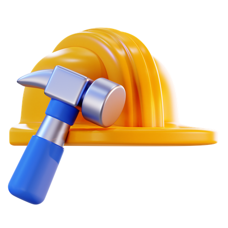 Helmet And Hammer  3D Icon