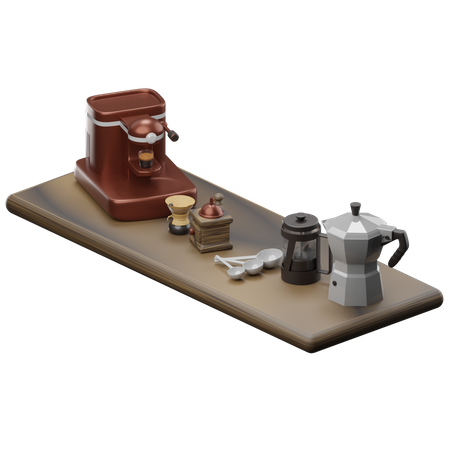 Herramientas de barista  3D Illustration