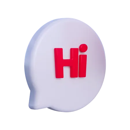 Hi Notification  3D Illustration